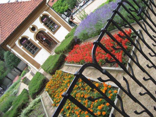 Quiet garden in Prague, Czech Republic